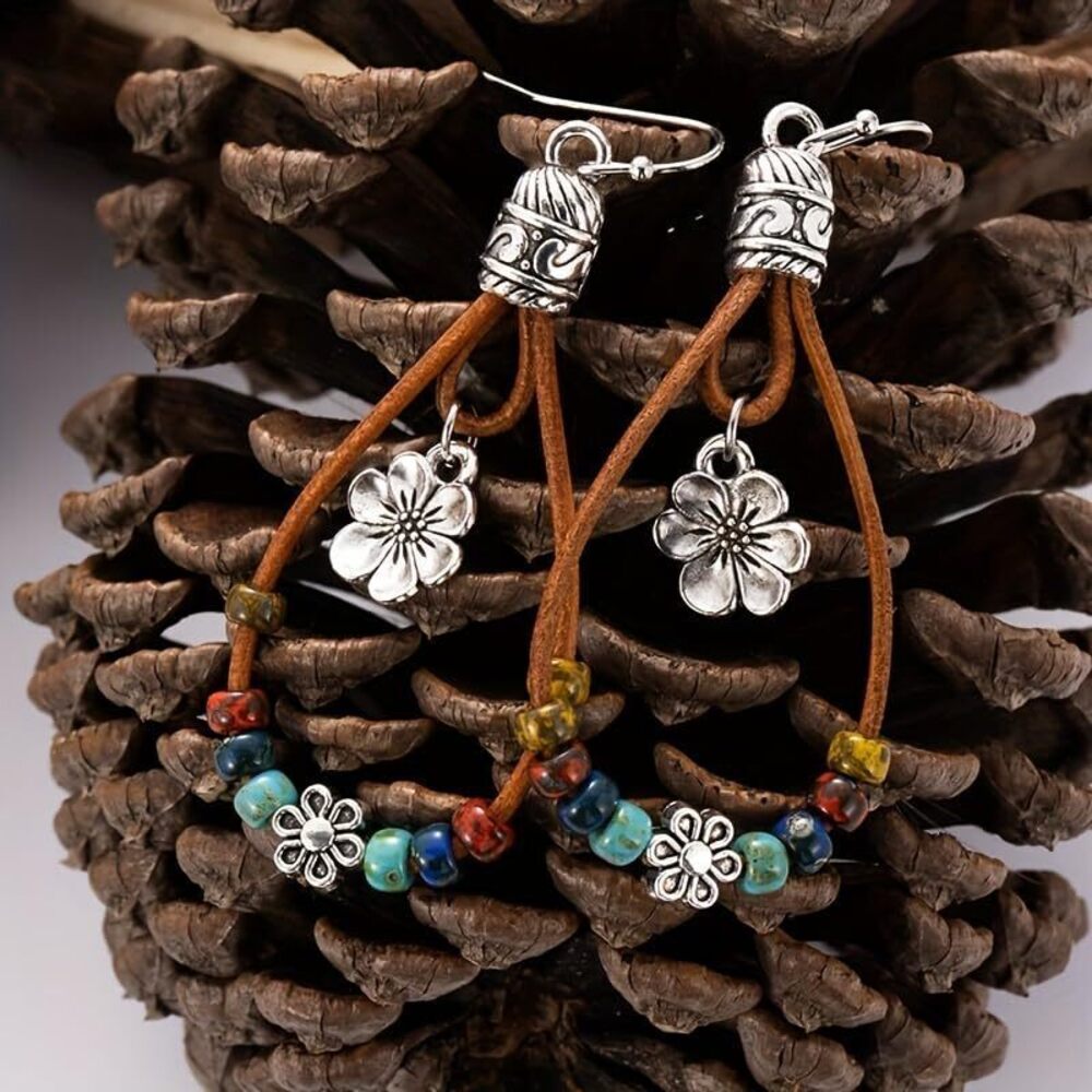 3447 Boho Earrings ,Handmade Vintage Dangle Drop Earring,Western Country - Picture 4 of 7